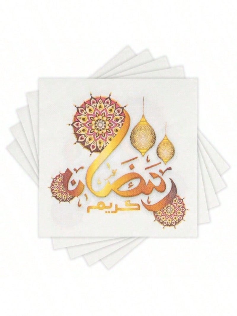 زينة رمضان مناديل سفرة رمضان ورقية  20 قطعة – مقاس 33 × 33 سم - Image 2